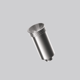 Silver Dr. Dabber Ghost² chamber cup accessory with threaded base and textured rim detail