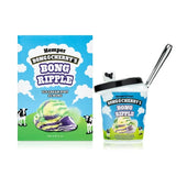 HEMPER Bong Ripple XL glass bong with matching ice cream pint retail box on white background