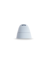 Light blue Puffco Proxy Core mouthpiece cap viewed straight on with compact silicone shape
