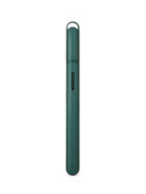 Pine Puffco Hot Knife heated loading tool with cap on, slim green body, button, and lanyard loop