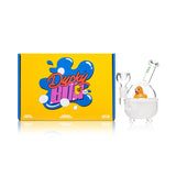 Front hero shot of Hemper Ducky 6-inch tub-style glass bong standing beside colorful Ducky Box packaging, ready for retail gifting displays.