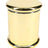 Polished gold colored glass jar, 4 inches tall, showing seamless cylindrical body and matching lid against white surface