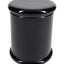 Sleek black large glass jar with glossy opaque coating and flat lid, isolated on white background for minimalist aesthetic