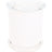 Opaque white XL glass jar with clear flat lid and smooth cylindrical silhouette, isolated on white background