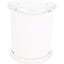 Opaque white XL glass jar with clear flat lid and smooth cylindrical silhouette, isolated on white background