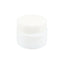 Mini white glass wax storage jar with matching screw-top lid, centered on clean white background, ideal for cannabis concentrates or cosmetics