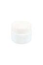 Mini white glass wax storage jar with matching screw-top lid, centered on clean white background, ideal for cannabis concentrates or cosmetics