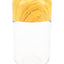 Tall clear glass storage jar featuring square-shouldered yellow wood-grain tamper cap, shown upright on white backdrop for size comparison
