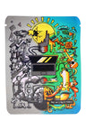 3.5 g mylar bag “Brain Split” design showing half mechanical, half colorful doodles, ⅛ oz storage pouch for daily use.