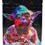 3.5 g mylar bag with vivid portrait of a green-eared sci-fi master; ⅛ oz “Master Y” design storage pouch.