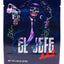 Dark night scene with skeletal mobster holding pistol and cigarette; 3.5 g ⅛ oz “El Jefe” skull design pouch.