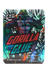 Gorilla Glue 3.5 g mylar bag with roaring gorilla artwork and jungle leaves; single-design 50-pack option.