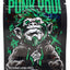 Punk You 3.5 g mylar bag featuring punk chimp illustration and neon graffiti on black; one-design per 50-pack.