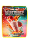3.5 g mylar bag with peach and mango milkshake artwork in a sunset palette; choose this design in a 50-pack.