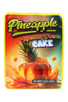 3.5 g mylar bag showing pineapple upside-down cake splash scene with golden tones; available as single-design bundle.