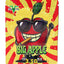 Big Apple 3.5 g mylar bag with cartoon red apple in sunglasses on a yellow burst background; single-design bundle.