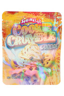 Sprinklez Cookie Crumble Sundae 3.5 g mylar bag featuring soft-serve swirl with cookie chunks on warm orange foil.