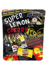 Super Lemon Cherry 3.5 g mylar bag with comic-style black layout, yellow lightning, and cherry and lemon icons.