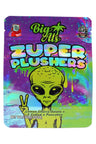 Big Al’s Zuper Plushers 3.5 g mylar bag featuring green alien on purple galaxy; bold ⅛ oz storage pouch.