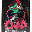 Black ⅛ oz mylar pouch with neon green “Child Punk” character holding a guitar; bold 3.5 g storage bag with graffiti styling.