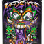 Fierce multi-face demon graphic labeled “The Red Shore”; black ⅛ oz mylar pouch for compact 3.5 g storage.