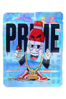 Holographic ⅛ oz pouch with cartoon “Prime” bottle character and big PRiME lettering; bright 3.5 g storage bag.