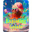 Holographic mylar bag “Exploding Gelato” ice cream blast artwork, 3.5 g (⅛ oz) pouch front view