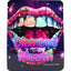 Holographic mylar pouch “Diamond Mouth” jeweled lips artwork, 3.5 g (⅛ oz) bag front view