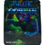 Holographic mylar pouch “Gelato Goblin” blue goblin creature artwork, 3.5 g (⅛ oz) front view