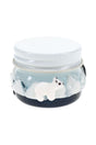 Empire Glassworks arctic terp jar front view with blue glass base and sculpted polar bear detail