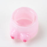 Empire Glassworks Boobies glass jar angled view with raised sculpted detail and compact round shape