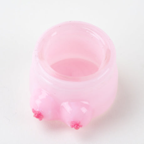 Empire Glassworks Boobies glass jar angled view with raised sculpted detail and compact round shape