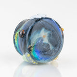 Empire Glassworks Across the Universe glass jar angled view with rocket ship and space artwork