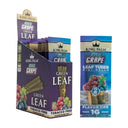King Palm Blue Grape Mini Leaf Tubes display with 10 retail pouches and blue grape graphics