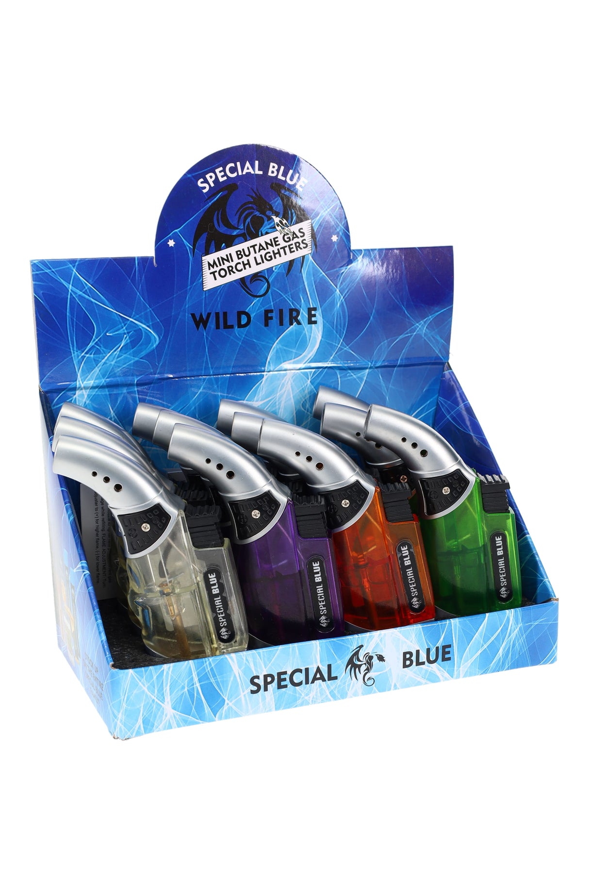 12 Pc Special Blue Wild Fire Torch Lighter Display - L0245