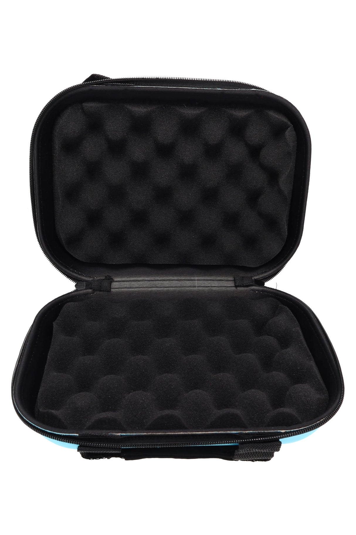 pen 10 by 7 inch zip-up carrying pouch showing black egg-crate foam padding on both sides for protecting glass pieces