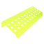 UV-reactive yellow tiered acrylic bowl display stand with forty-eight 14 mm holes, empty and angled on white background