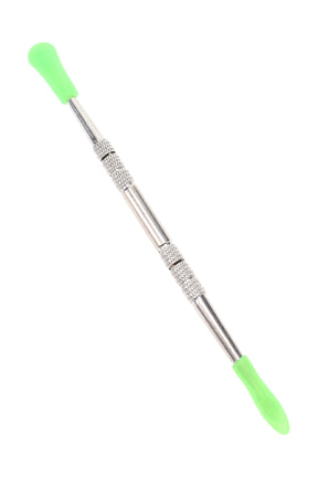 Telescopic tool with green ends on a white background