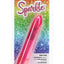 Pink glitter Sparkle mini vibe, waterproof 3-speed bullet vibrator in retail packaging with push-button control