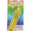 Yellow glitter Sparkle mini vibe, waterproof 3-speed bullet vibrator in retail packaging with push-button control
