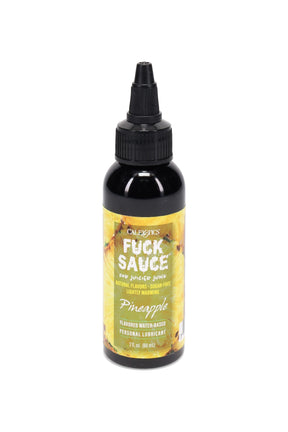 Pineapple “Fuck Sauce” flavored water-based lubricant, 2-oz bottle with twist tip, sugar-free formula and light warming sensation on label.