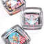 Square glass ashtray trio featuring patriotic eagle graphics in flame, military crest, and neon feather styles.
