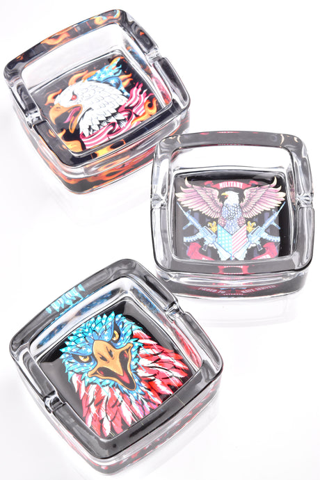 Square Glass Design Ashtray - M0478