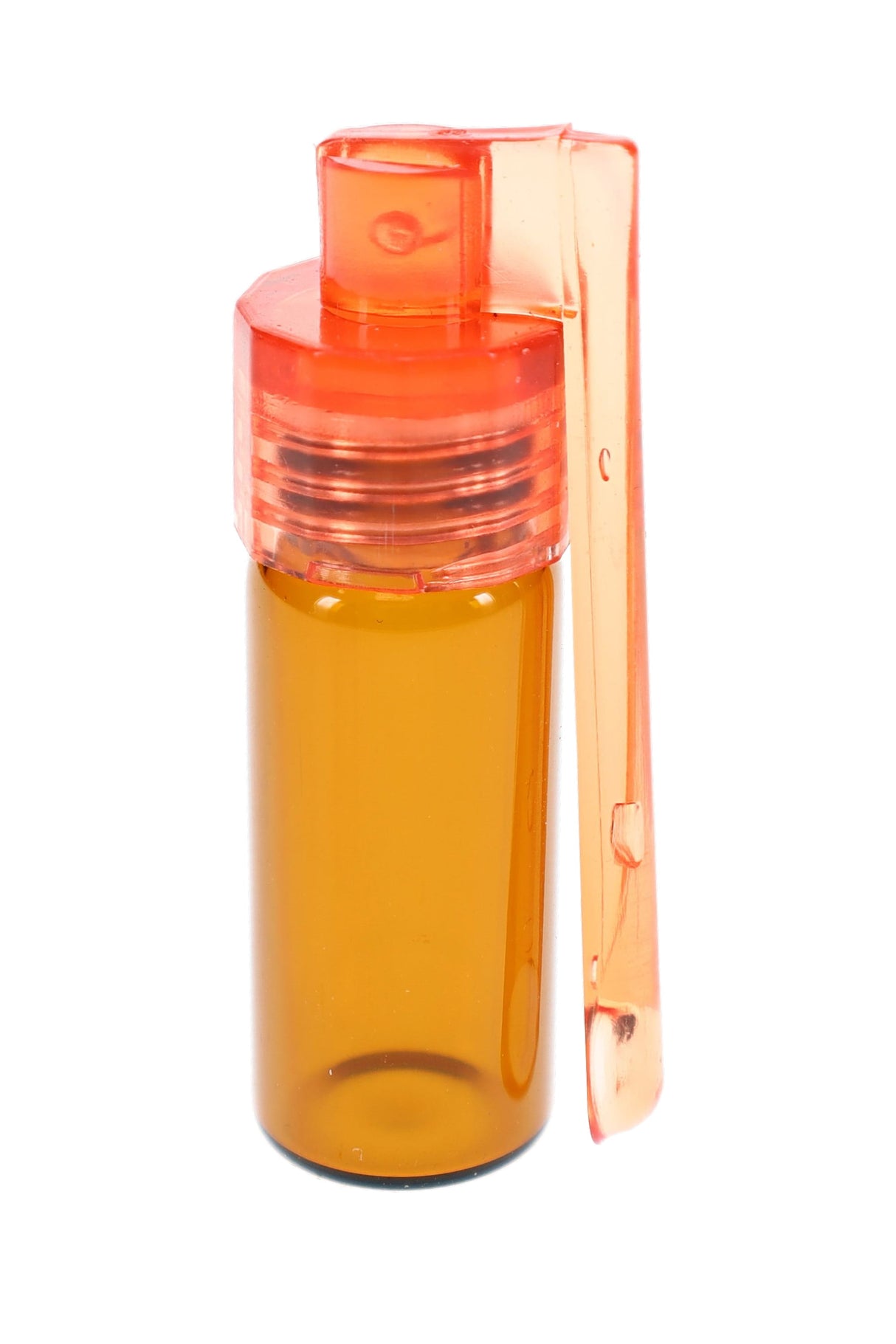 Amber Glass Snuff Vial with Spoon “Pocket Scoop” – 51 mm – Assorted Colors