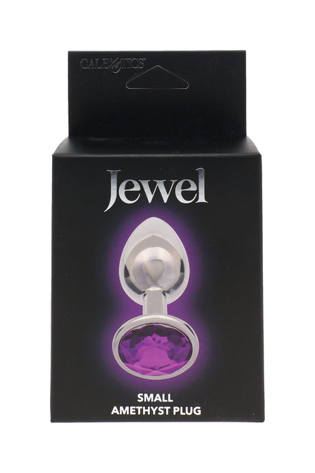 Jewel Small Plug retail package showing metal plug with faceted gem base and “small” sizing callout