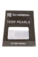 MJ Arsenal clear 2 mm terp pearls in black retail pouch, shown in front packaging view