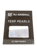 MJ Arsenal light blue 2 mm terp pearls in black retail pouch, shown in front packaging view