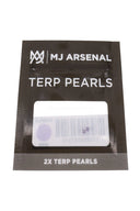 MJ Arsenal purple 2 mm terp pearls in black retail pouch, shown in front packaging view