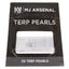 MJ Arsenal clear 4 mm terp pearls in black retail pouch, shown in front packaging view
