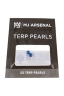 MJ Arsenal dark blue 4 mm terp pearls in black retail pouch, shown in front packaging view